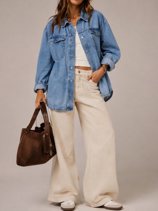 Wishlist Jackets & Blazers - Wishlist Flap Pocket Chore Style Cotton Blue Jean Jacket Snap Button Medium